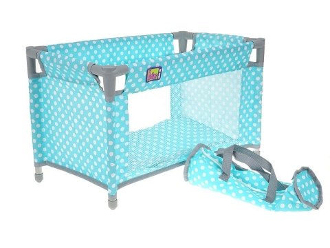 Łóżeczko dla lalek z pościelą, składane w podręczną torbę Adar (548985)