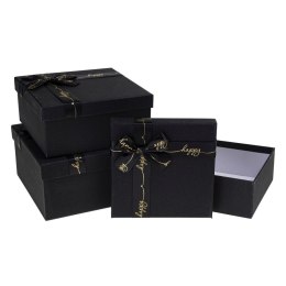 Pudełko na prezent Rozette (PUG-24232-KW BLACK set 3 pcs)