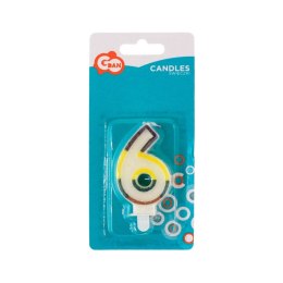 Świeczka urodzinowa cyferka z brokatem 6 Godan (SZ101007/6)