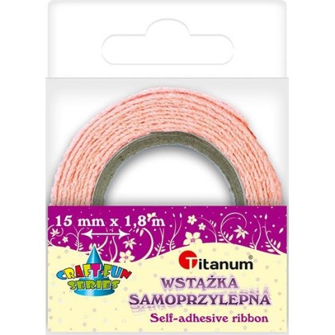Wstążka Craft-Fun Series koronka bawełniana samoprzylepna 15x1,8 [mm x m] różowa jasna Titanum (D12-3)