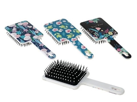 Zestaw piękności szczotka do włosów plastikowa, w kwiatki Adar (336841)
