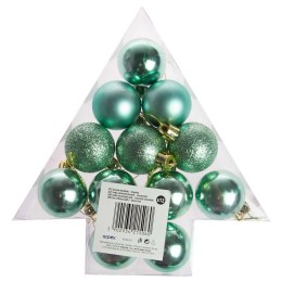 Bombki komplet w choince (12 szt.) miętowe plastik Arpex (BN7919MIE-7865)