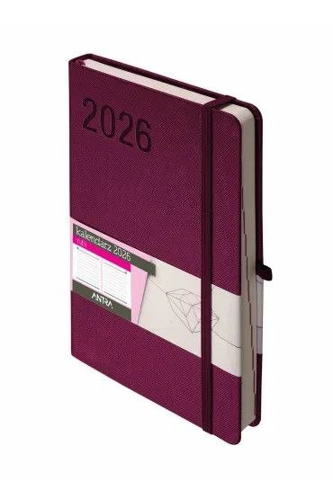 Kalendarz książkowy (terminarz) 2026 RUBI terminarz A5 Antra (bordowy)