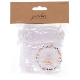 Opakowanie ozdobne Party Deco woreczki z organzy białe białe [mm:] 75x100 Partydeco (WRG5-008)