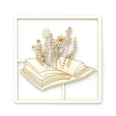 Ozdoba papierowa tekturki dekoracyjne książka z kwiatami Galeria Papieru (253066)