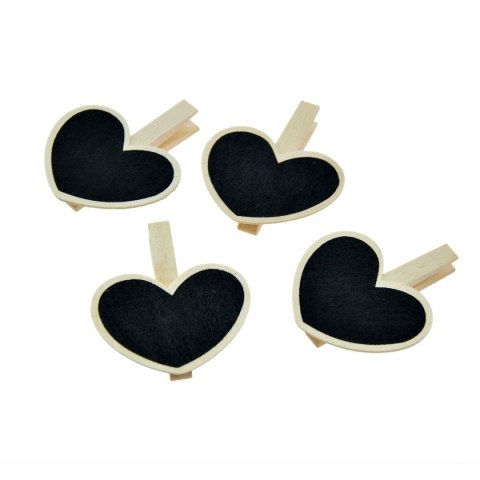 Serce klamerki z tablicówką 4 sztuki czarny Arpex (WA9939)