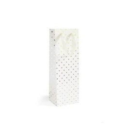 Torba prezentowa biała w złote kropki, B [mm:] 350x100x 120 Argo (257027)
