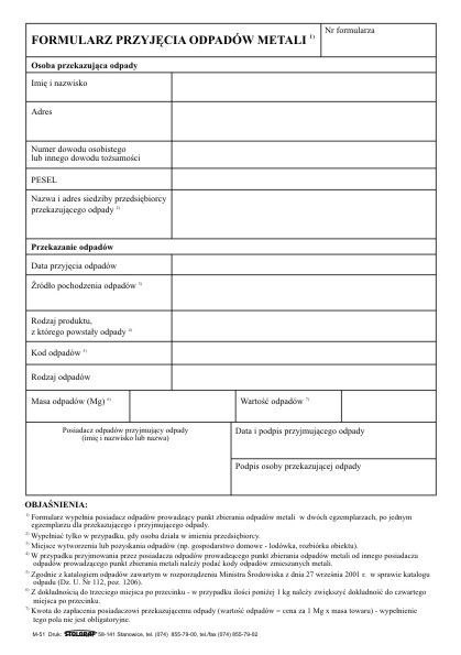 Druk samokopiujący A5 100k. Stolgraf (M51)