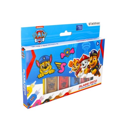 Farba do malowania na szkle Paw Patrol kolor: mix 6 kolor. Starpak (363512)