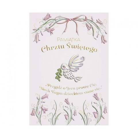 Kartka składana Karnet A5 Chrzest gołąbek w kwiatach Henry (5908451982218)