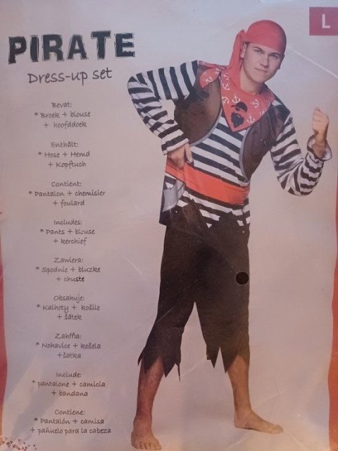 Kostium dla dorosłych, Pirat rozmiar L Bemag