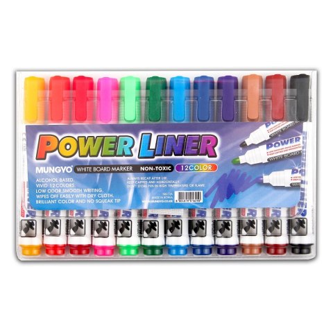 Marker suchościeralny MA-12 kol wkład mix okrągła/ścięta końcówka Mungyo (TT7617)