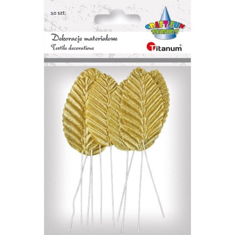 Ozdoba materiałowa Craft-Fun Series Liście na druciku złote Titanum (SY-008)