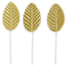 Ozdoba materiałowa Craft-Fun Series Liście na druciku złote Titanum (SY-008)