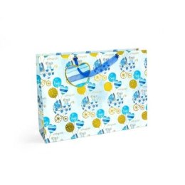 Torba prezentowa wózeczek z balonami niebieski, XL, 5szt. [mm:] 310x420x 120 Argo (257056)