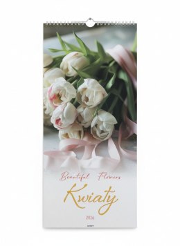 Kalendarz ścienny KWIATY wieloplanszowy paskowy 220mm x 490mm Avanti (KPD-1)