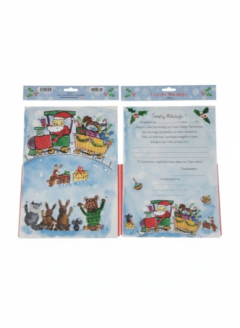 Kartka składana LIST DO MIKOŁAJA mikołąj z prezentami Henry (5908451981792)
