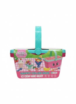 Masa plastyczna dla dzieci koszyczek różowy z foremkami mix Artyk (176760)