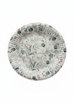 Talerz jednorazowy Golden Eucalypus papier śr. 180mm 8 szt Paw (PPD8003700)