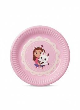 Talerz jednorazowy Koci Domek Gabi papier śr. 180mm 6 szt Partydeco (TPP105)