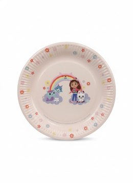 Talerz jednorazowy Koci Domek Gabi papier śr. 230mm 6 szt Partydeco (TPP104)
