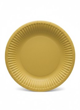 Talerz jednorazowy Monocolor Gold papier śr. 180mm 8 szt Paw (PPD8000709)