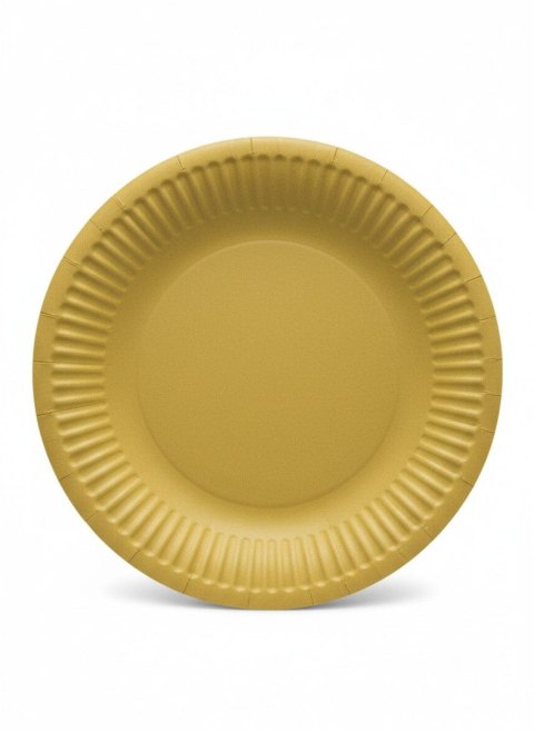 Talerz jednorazowy Monocolor Gold papier śr. 180mm 8 szt Paw (PPD8000709)