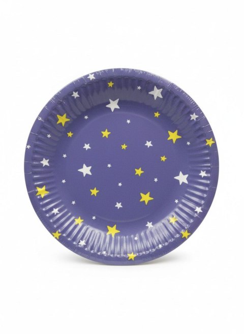 Talerz jednorazowy Starlit Sky (dark blue) papier śr. 180mm 8 szt Paw (PPD8000905)