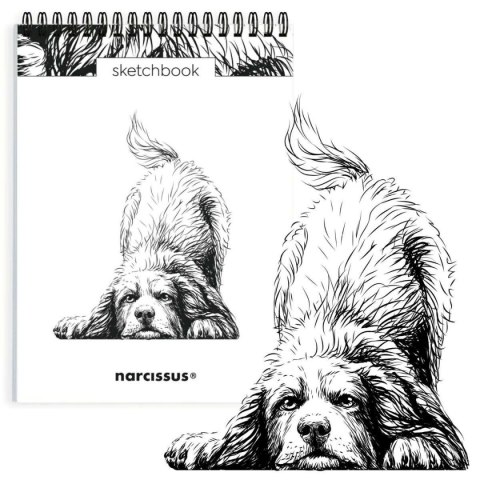 Blok artystyczny szkicownik Pies A5 120g 60k Narcissus