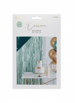 Dekoracja Kurtyna Party, butelkowa zieleń, 100x200cm Partydeco (CRT3S-012B)