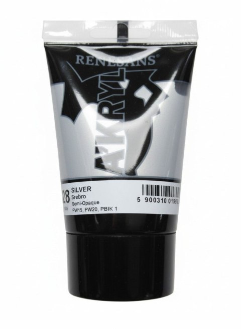 Farba akrylowa Srebro kolor: srebrny 100ml Renesans (28)