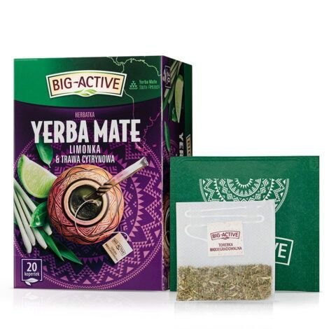 Herbata PU-ERH Yerba Mat limonka trawa cytrynowa 20 saszetek Big Active