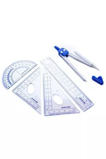 Komplet geometryczny BUMPERS z cyrklem 5 el. Deli (E9598)