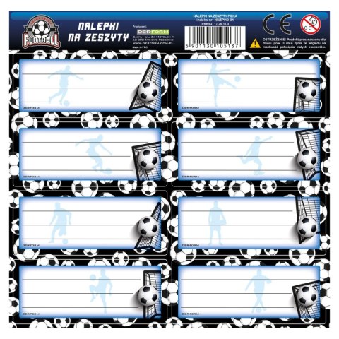 Naklejka na zeszyt Piłka [mm:] 160x160 Derform (NNZPI19)