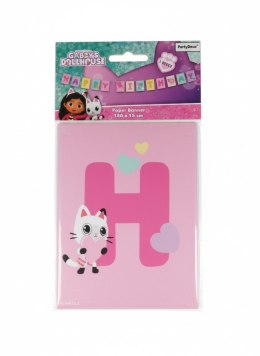 Baner Happy Birthday Koci Domek Gabi, 180 x 15 cm Partydeco (GRL129)