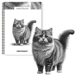 Blok artystyczny szkicownik kot A4 120g 50k Narcissus