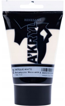 Farba akrylowa biel antyczna kolor: biały antyczny 100ml Renesans (01)
