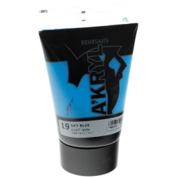 Farba akrylowa satynowa kolor: błękit nieba 100ml Renesans (19)