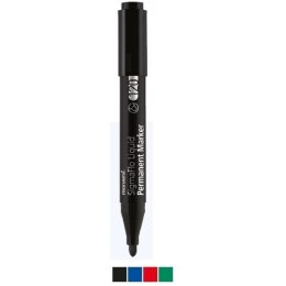 Marker permanentny czerwony wkład czerwony okrągła końcówka Monami