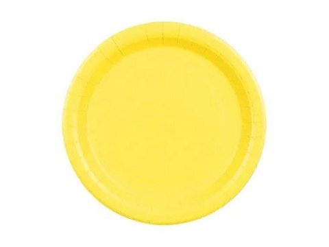 Talerz jednorazowy żółte papier śr. 230mm 6 szt Partydeco (TPP102-084)