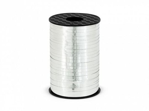 Wstążka 5x225 [mm x m] srebrna Partydeco (PRM5-018)