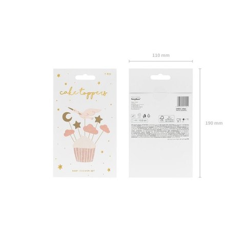 Dekoracja do muffinek - Bocian, 11-12 cm (1 op. / 7 szt.) Partydeco (KPM30)