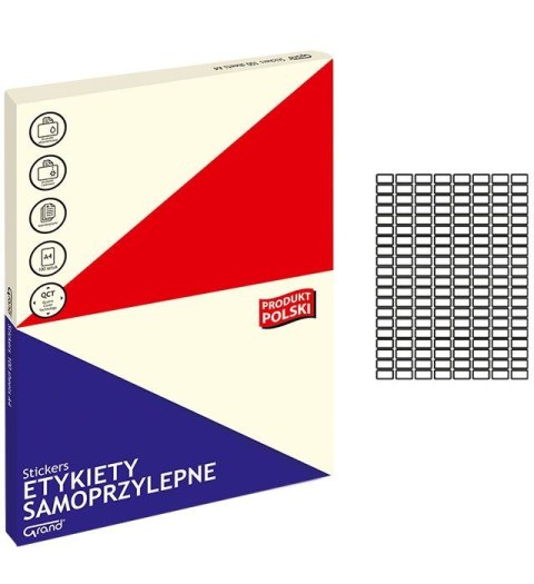 Etykieta samoprzylepna A4 biały [mm:] 22x12 Grand (034)