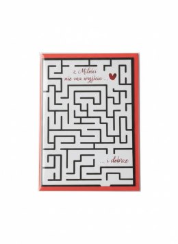 Kartka składana Karnet B6 Walentynki labirynt B6 Henry (5908451981228)