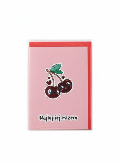 Kartka składana Karnet B6 Walentynki wisienki B6 Henry (5905701483754)