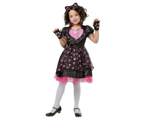 Kostium dla dzieci Kotek (sukienka, opaska, rękawiczki), rozm.120/130 cm Godan (SL-CT12)