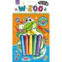 Książka dla dzieci Dotykaj i koloruj! W zoo. Welurkowe kolorowanki Aksjomat