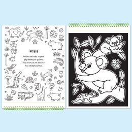 Książka dla dzieci Dotykaj i koloruj! W zoo. Welurkowe kolorowanki Aksjomat