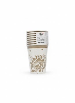 Kubek jednorazowy maki Kropki, Ornamenty, Złote papier 250ml Pol-mak (KM01_OG_054602)