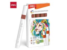 Marker specjalistyczny akrylowy wkład brązowy okrągła końcówka Deli (EC193A-BROWN)